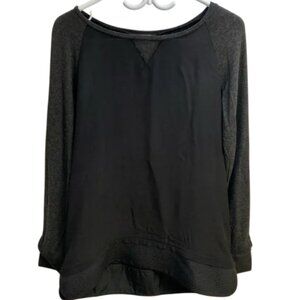 Weekend Max Mara silk panel long sleeve top black women's size L
